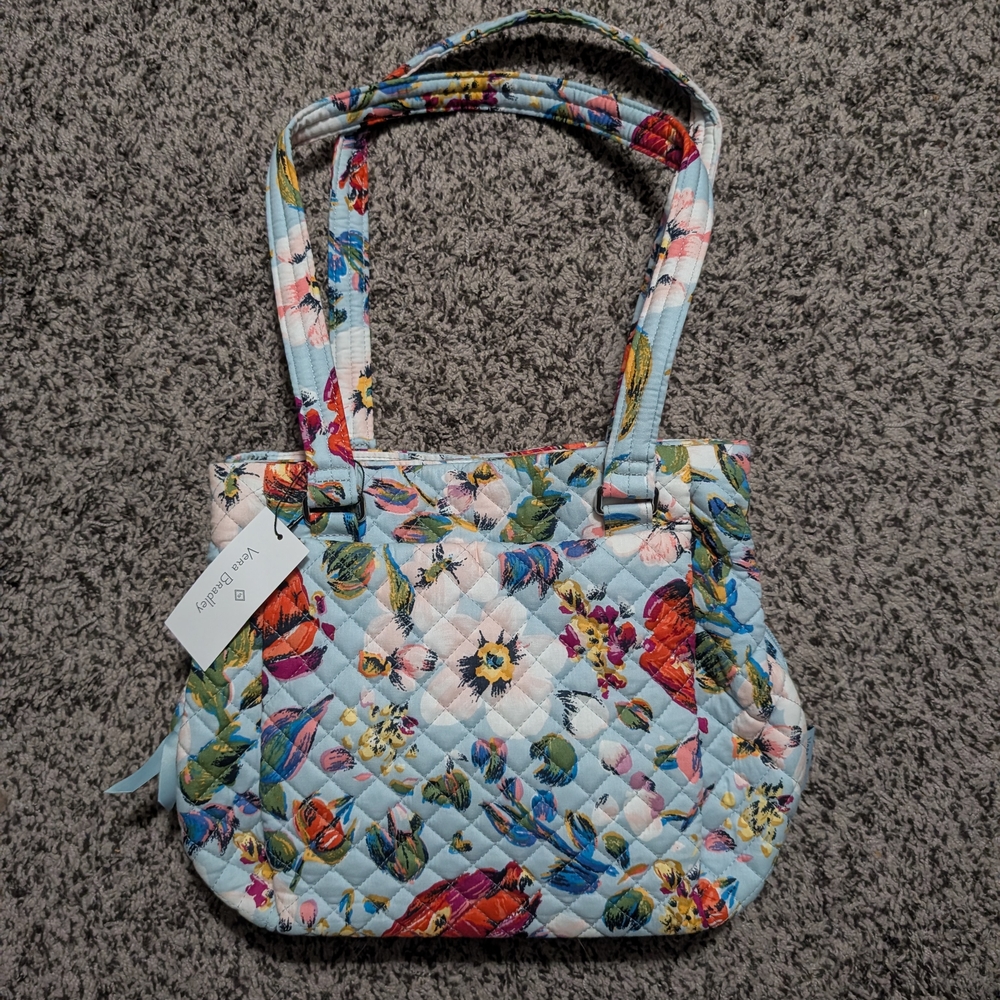 Floral Quilted Tote Bag - Multicolor